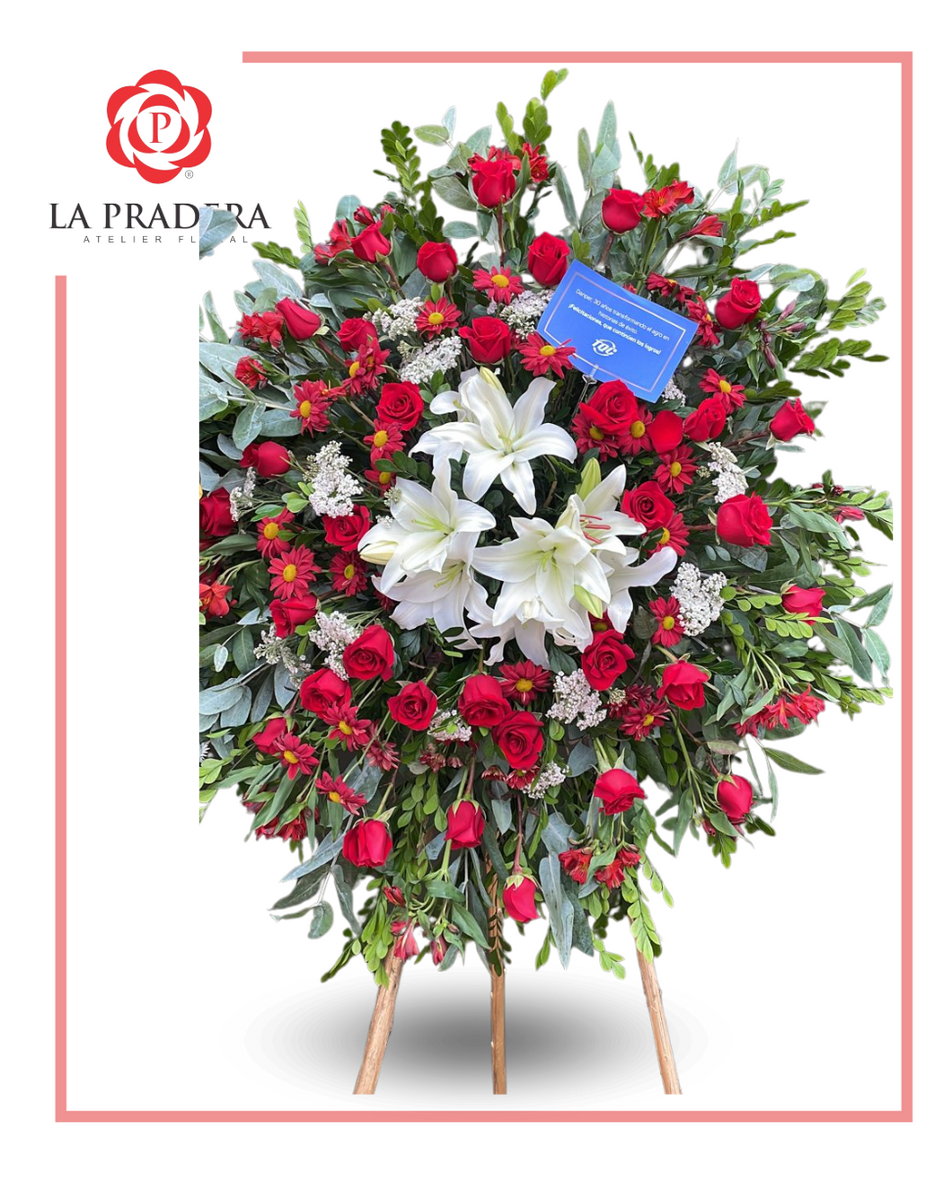 PEDESTAL ROJO / BLANCO